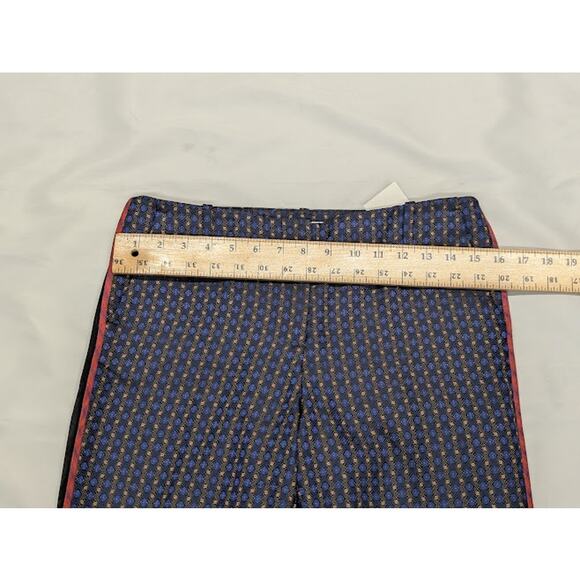 ELIZABETH AND JAMES Womens Jacquard Dion Slim Cropped Pants Blue & Red sz 4 - Picture 7 of 10